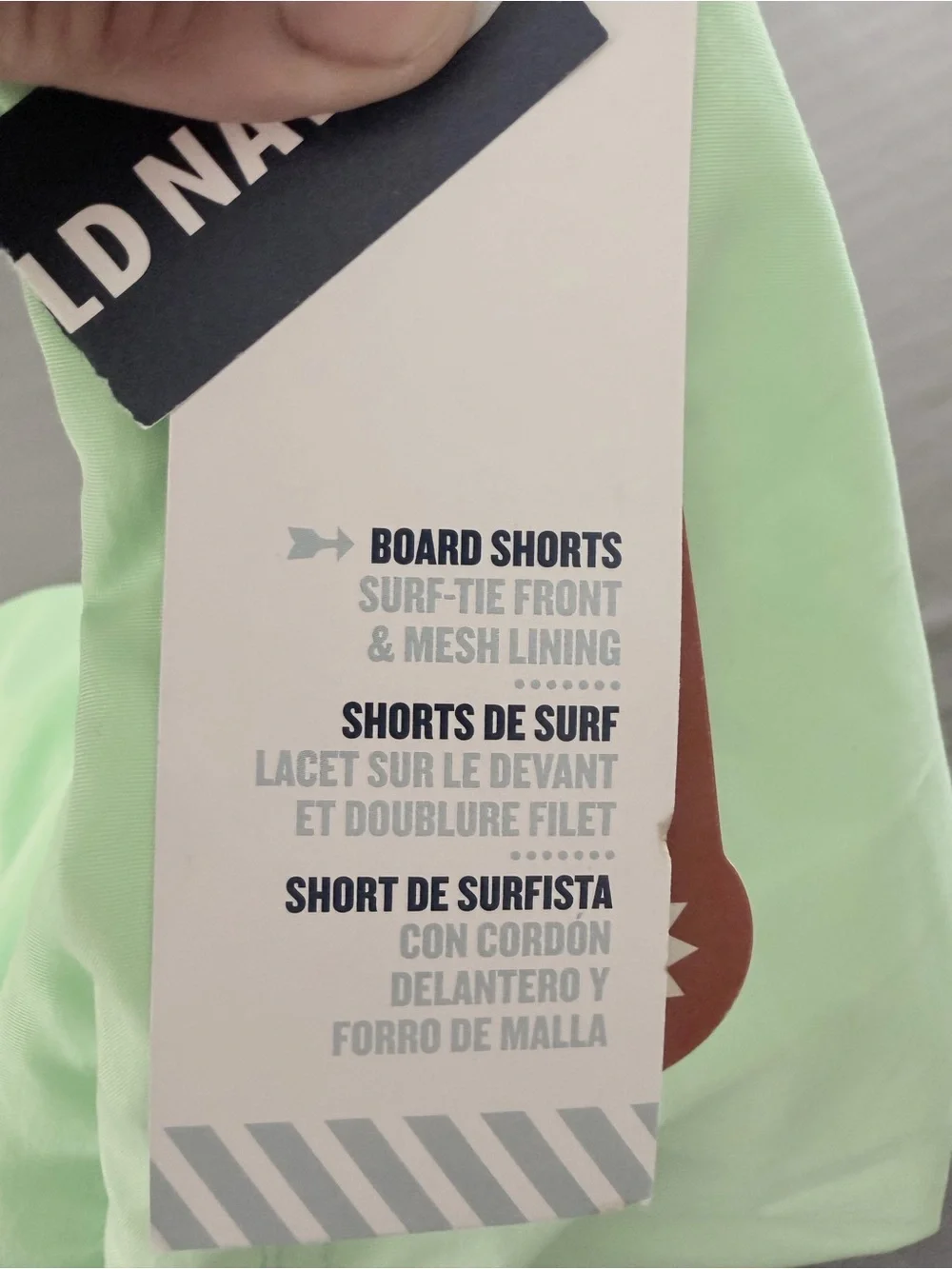 Old Navy Lime Green and White Men's Swim Board Shorts
